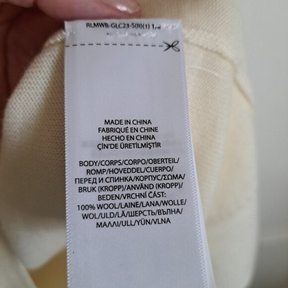 Polo by Ralph Lauren Women's XL Cream Merino Wool Sleeveless Turtleneck Sweater - Picture 8 of 8